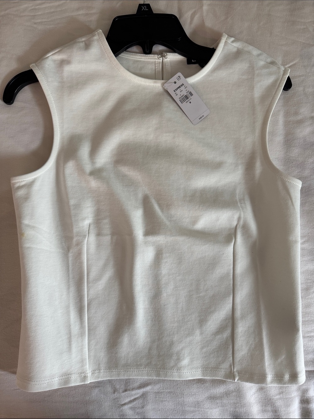 Express White Sleeveless Structured Shell Top